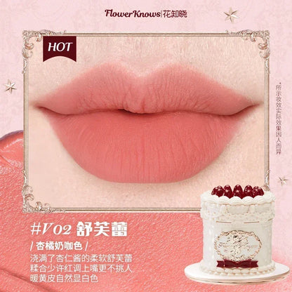 Flower Knows Butterfly Cloud Collar Collection Cosmetics Water Non Stick Cup Lipstick Lght Film-forming Solid Lip Gloss Makeup