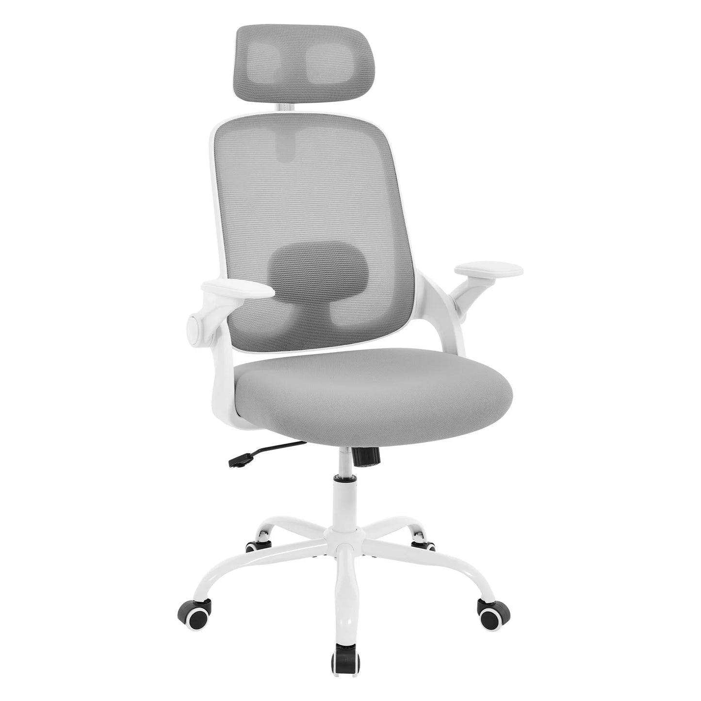 WOLTU Ergonomischer Netz-Bürostuhl, anhebbarer Gaming-Stuhl mit Kopfstütze, verstellbare Lordosenstütze, drehbarer Computerstuhl mit hoher Rückenlehne