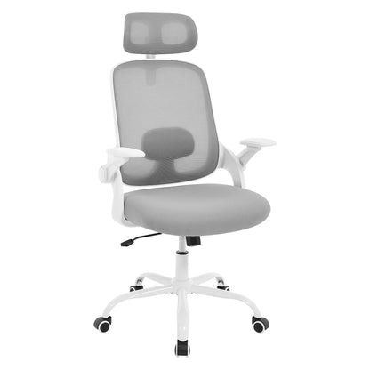 WOLTU Ergonomischer Netz-Bürostuhl, anhebbarer Gaming-Stuhl mit Kopfstütze, verstellbare Lordosenstütze, drehbarer Computerstuhl mit hoher Rückenlehne