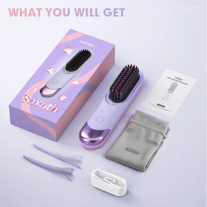 ENCHEN 2in1 Hair Straightener Brush Professional Electric Hair Stuff 200 Million Negative Ions Electric Brushes Hair Tools H100.