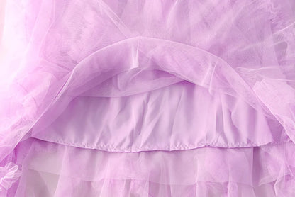 Autumn Winter New 2025 Irregular Cake Tulle Skirt Women Sweet Midi Long High Waist A Line Skirt Female Mesh Party Skirt Lady