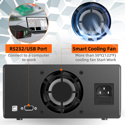 NICE-POWER DC Lab Power Supply 30V 10A 5A Adjustable Power Source For Phone Repairing RS232 USB PC Software Control Data Memory.