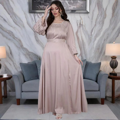 Abendkleider Arabische Lange Robe Stickerei Muslimische Frauen Party Jalabiya Eid Ramadan Marokko Dubai Abayas Kaftan Islam Vestidos Neue