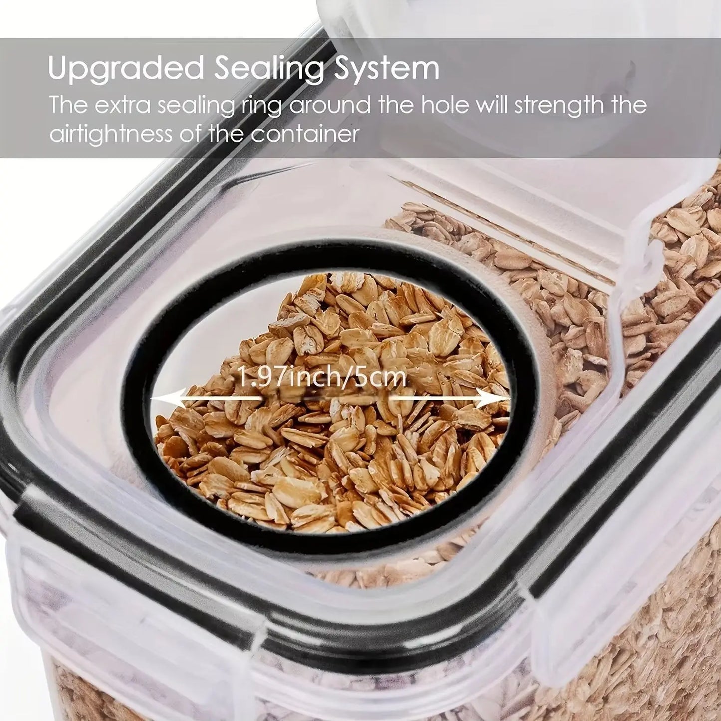 3pcs/set 2.5L/4L Grain Sealed Moisture-proof and Insect Proof Bucket Food Dispenser Kitchen Transparent Storage Box Label.