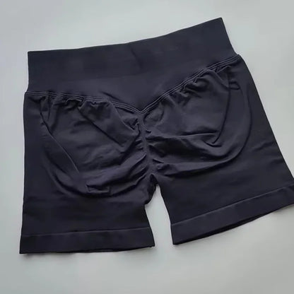 WOMEN SPORTS Impact Shorts Low Ribbed Waist Seamless Scrunch Bum Workout Gym Shorts Booty Hight Stretch Running Shorts.