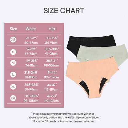 Seamless 4-Layer Menstrual Panties Mid-brief Breathable Reusable Leakproof Underwear for Women Fast Absorption.