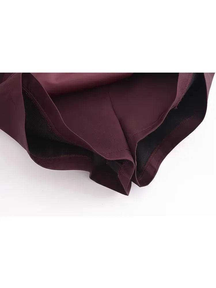 TFMLN New Spring Women Solid Skort Fashion Causal Side Zipper Mini Shorts Skirts Vintage High Waist Streetwear Shorts Skirts.