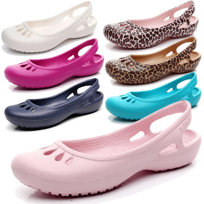 Certified Satihu Summer New Lightweight Anti Slip Hole Shoes  Clog For Women's Flat Bottom Sandals Nurse Outdoor Beach Jelly.