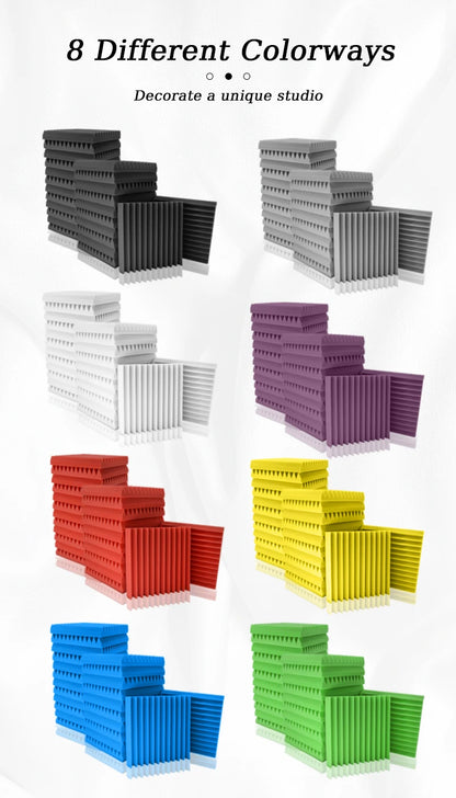 TOUO Panel Soundproofing 6-48 Pack Studio Acoustic Foam Sound Absorbing Foam Panel House Isolation Wall Acoustic Foam Sponge Pad