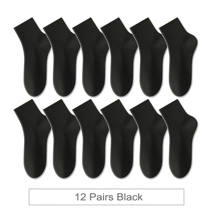 12 Pairs New Woman Cotton Socks Men Sock Short Ankle Colorful Autumn Spring Soft Breathable Colorful Girl Sock