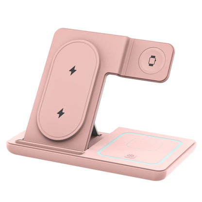 100W Foldable 3 in 1 Night Light Wireless Charger Stand For iPhone Apple Watch 2-8 SE Airpods Pro Fast Charging Station.