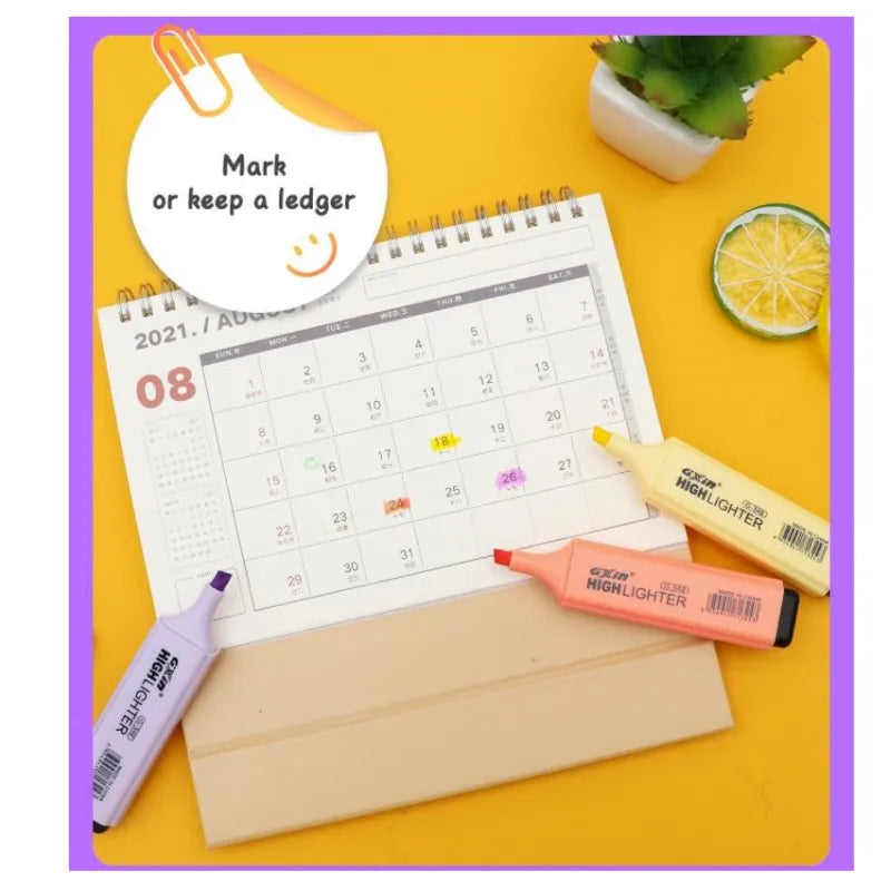 6 PCS Highlighter Marker 6 Fluoreszierende Makronen Farben, Hohe Qualität Rechteckige Marker Student Schreibwaren Büro Schule Kunst Verwenden.