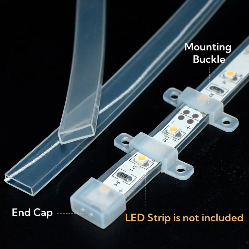 1-10m White/Transparent Neon Silicone Tube LED Rope Lamp Waterproof Diffuser Cover For 8/10/12m RGB Flexible Strip Light Channel.