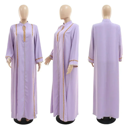 Ramadan Abaya Femme Musulmane marok kanis chen Kaftan für Frau Mode feste Diamanten voller Ärmel lose türkische Dubai Robe