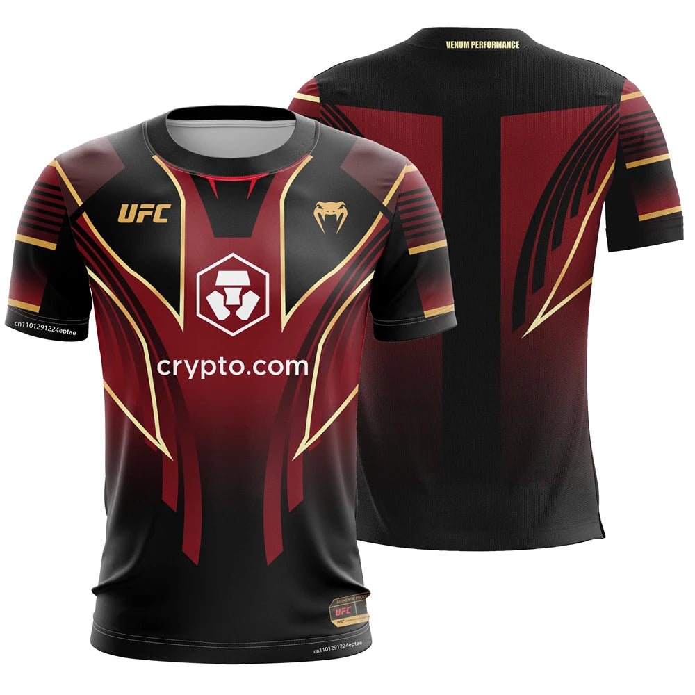 Men's Training UFC Breathable Sportswear T-shirts Outdoor Male Leisure Short-Sleeved Jersey Boys Running Fitness Tops