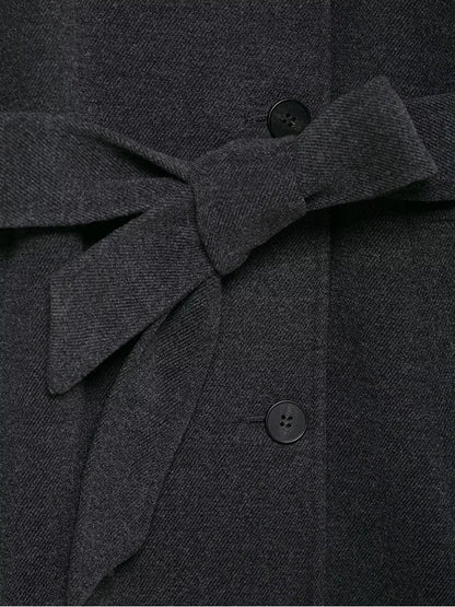 TFMLN Lange Mäntel für Damen mit Stehkragen, 2025, Winter, neuer Trenchcoat mit Gürtel, Vintage, einfache Oberbekleidung, elegante Mode, weiblich