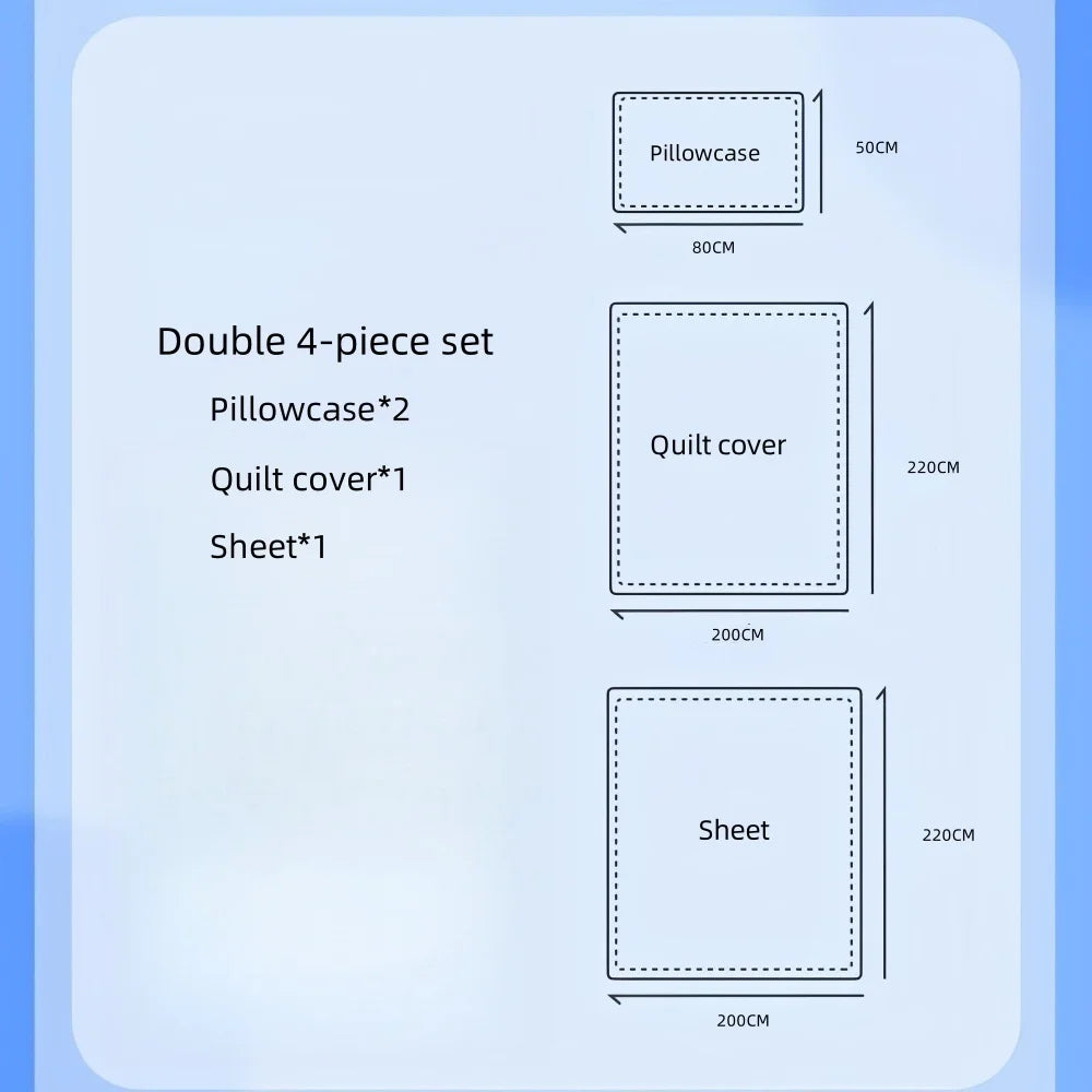 4pcs Set - Double - Disposable Bedding, Including Duvet Cover, Sheets, And Pillowcases*2 - Suitable for Travel, Hotels, Trains.