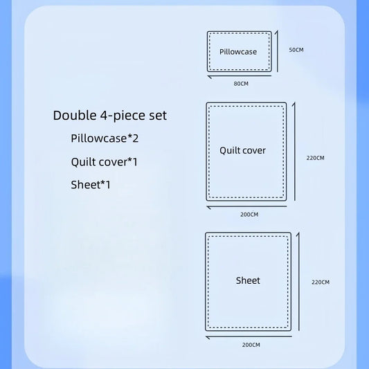 4pcs Set - Double - Disposable Bedding, Including Duvet Cover, Sheets, And Pillowcases*2 - Suitable for Travel, Hotels, Trains.