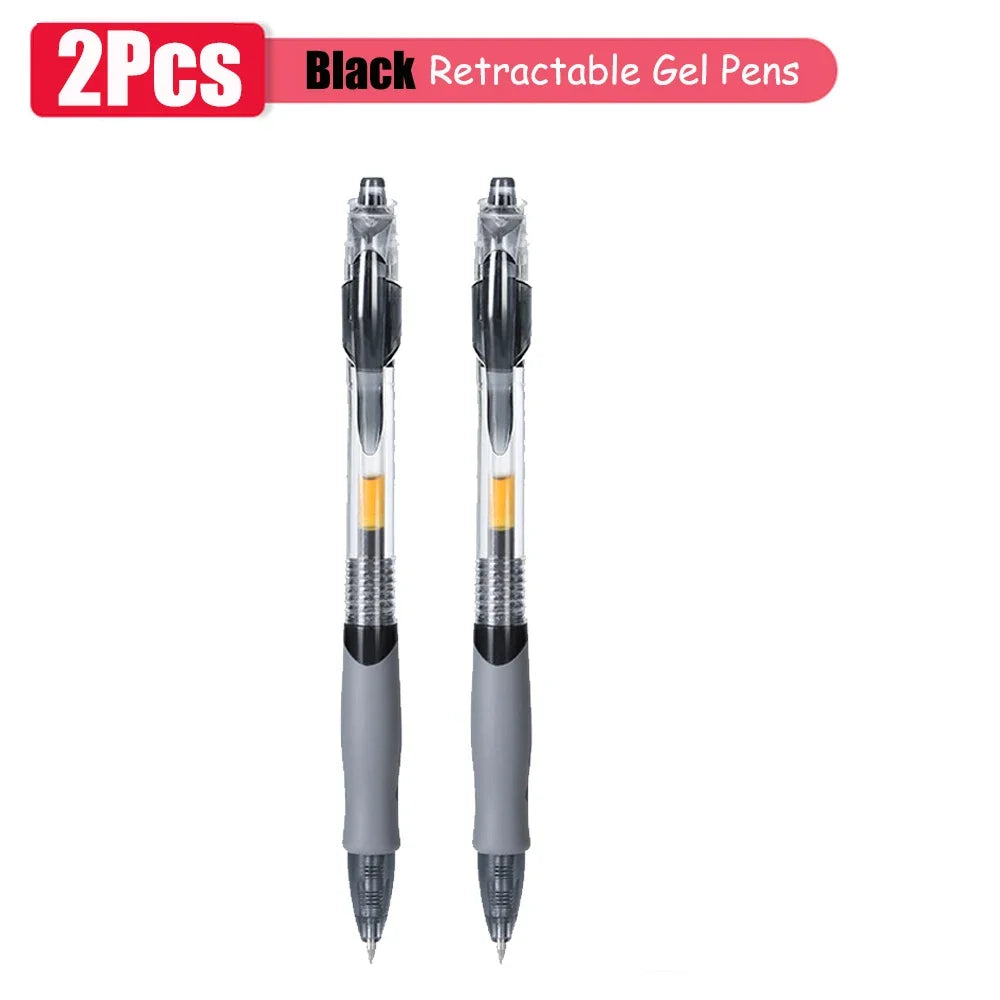 1–63 Stück einziehbares Gelschreiber-Set, Kugelschreiber mit schwarzer/roter/blauer Tinte zum Schreiben, 0,5 mm Nachfüllungen, Bürozubehör, Schulbedarf, Schreibwaren.