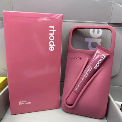 Lipgloss Lip Balm Lipstick Holder Case For iPhone 17 Air 16 15 14 Plus 13 12 11 Pro Max 16e Shockproof Soft Silicone Cover.