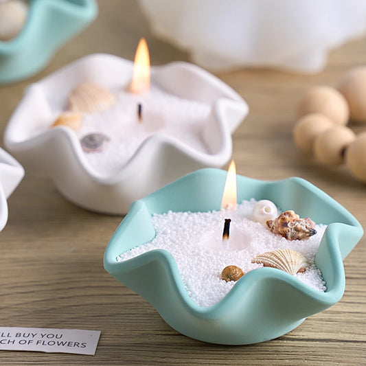 Curved Edge Bowl Silicone Mold DIY Handmade Gypsum Concrete Casting Scented Candle Cup Jewelry Storage Mold Craft Gift Home Deco.