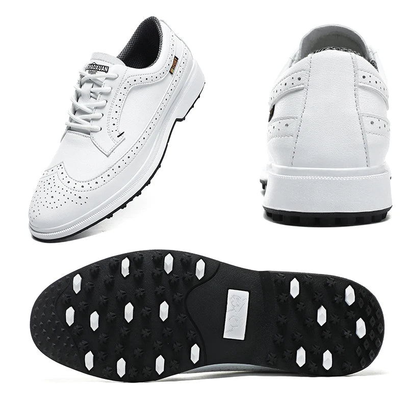 Fashion Men Golf Shoes Leather High-Quality Sports Shoes Non-Slip Waterproof Golf Professional Training Shoes Large Size 39-47.