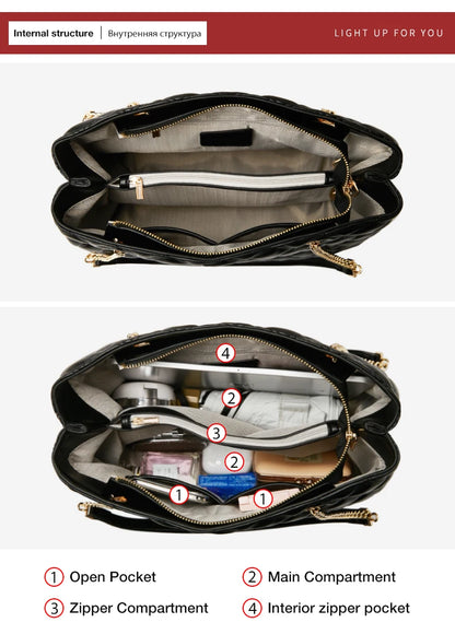 FOXER Women Fashion Quilted Shoulder Bag Female Classic Underarm Bag Vintage Lady Simple Tote Bags Chrismas Gift.