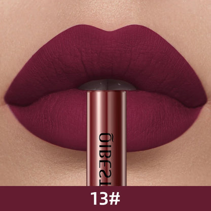 QIBEST Matte Liquid Lipstick Waterproof Long Lasting Lip Gloss Velvet Mate Nude Red Tint Tube Lipsticks Lipgloss Makeup Cosmetic