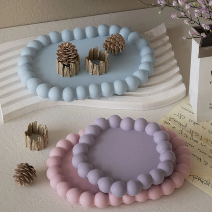 Bubble Shaped Tray Silicone Mold Gypsum diy Candle Holder Jewelry Display Tray Mould Resin Mold Concrete Cement Coaster Mold.