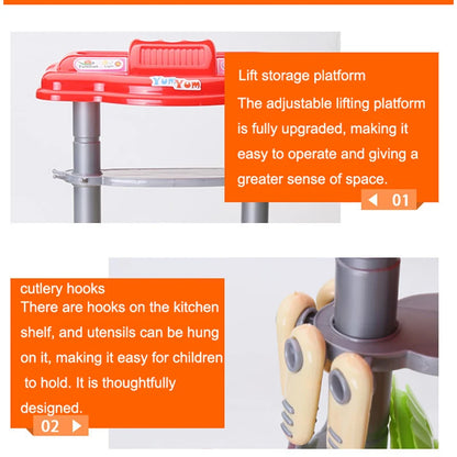 Kids Kitchen Playset,Pretend Food Kitchen Toys-Play Kitchen Accessories Cutting Food Toy, Pretend Play for Boys, Girls.