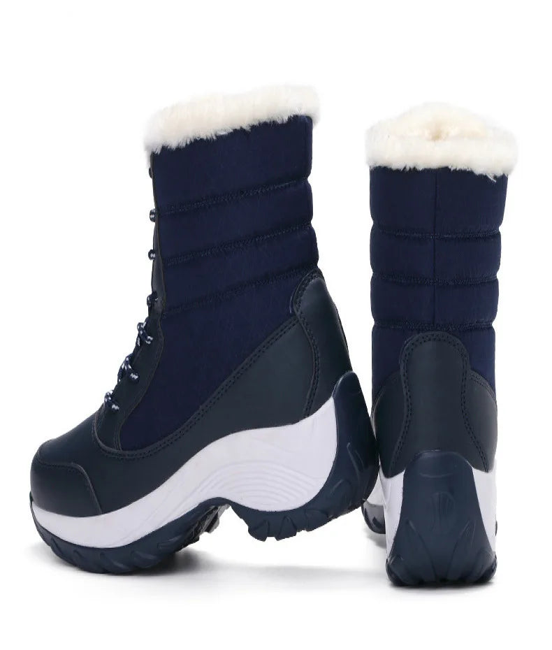 Women's Boots Lightweight Fur Boots Ankle Heels Winter Shoes Woman Fashion White Platform Botas Mujer Snow Boots Winter Footwear.