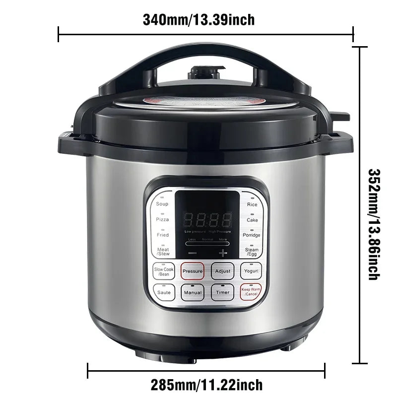 5L Electric Pressure Cooker Stainless steel Smart Multicooker for Kitchen Slow Cooker Rice Cooker Steam Pot Food Warmer 220V.