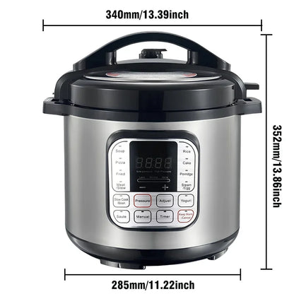 5L Electric Pressure Cooker Stainless steel Smart Multicooker for Kitchen Slow Cooker Rice Cooker Steam Pot Food Warmer 220V.