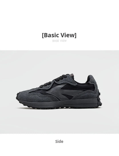 Maden Frühling Vintage Dickbesohlte Patchwork Schwarze Sneakers Lässige atmungsaktive Joggingschuhe Low-Top-Schnürschuhe Sportliche Sommerschuhe