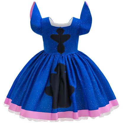 Baby Disney Film Stich Rolle Spielen Kostüm Sets Cartoon Niedliche Prinzessin Kleid Bühne Leistung Halloween Karneval Kinder Kleid