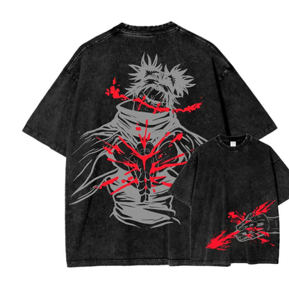 Vintage Jujutsu Kaisen CHOSO T-shirt Women's and Men's Anime Washed Cotton T Shirt Summer Harajuku Street Men Tops Clothing.