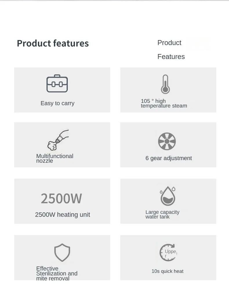 Steam Cleaner High Temperature Sterilization Air Conditioning Kitchen Hood Home /Car Steaming Cleaner 110V US Plug /220V EU Plug.