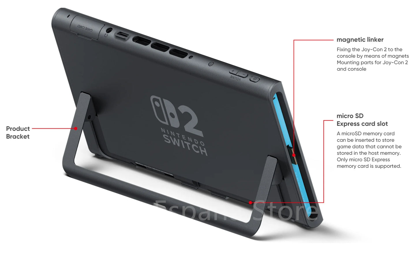 Nintendo Switch 2 7.9'' Screen Joy‑Con Handle Enhanced Audio Adjustable Console Includes Mario Kart World NS2 Original.