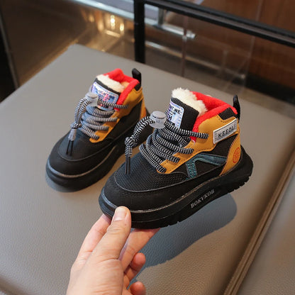 2024 Winter New Children Casual Shoes for Girls Boys Fashion Korean Style Soft Bottom Anti-slippery Versatile Chic Ankle Shoes.