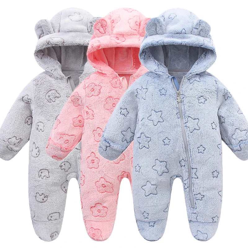 Neugeborenen Baby Kleidung Flanell Herbst Winter Baby Jungen Mädchen Strampler Cartoon Neugeborenen Body Weiche Warme Overall für Babys 0-12M.