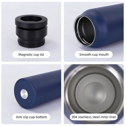 24 Oz Insulated Stainless Steel Sports Water Bottle With Straw Outdoor Insulated Water Mug With Magnetic Phone Holder Thermos.