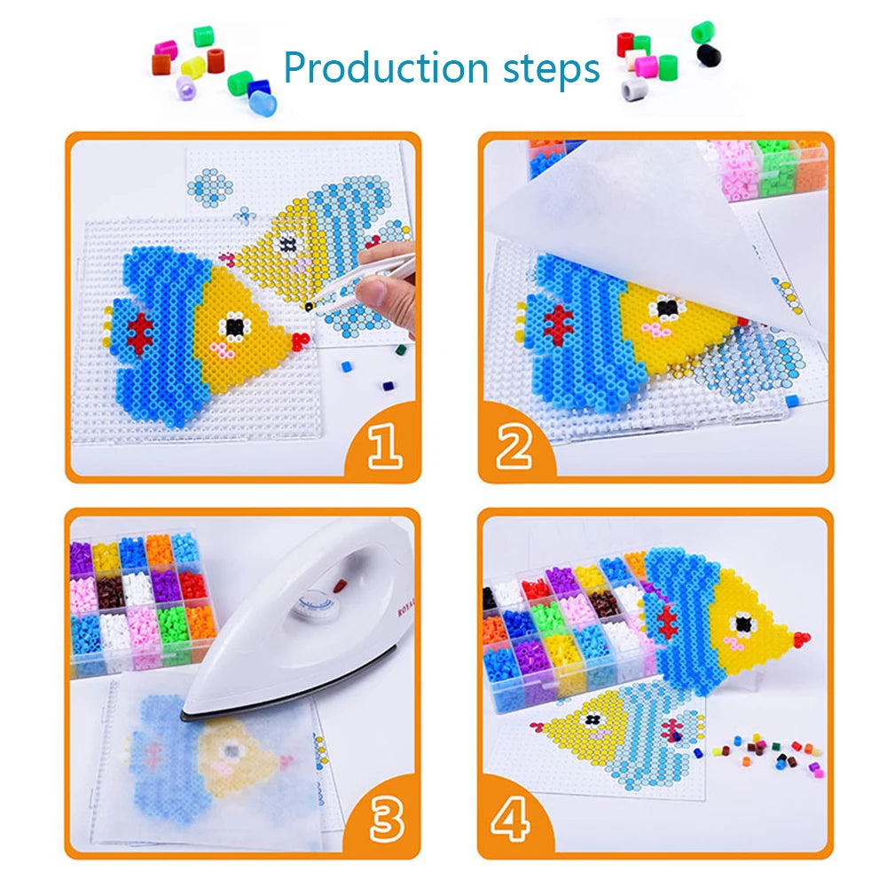 Fuse Beads 5mm 1000pcs 36 Color Pearly Iron Beads for Kids Hama Beads Diy Puzzles High Quality Children Handmade Gift Perler Toy.