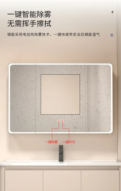 Moderner intelligenter Badezimmerschrank, Wabenstruktur, Aluminium, WC, Waschbecken, Schrank, Kombination, integriertes Keramikwaschbecken, Waschtisch