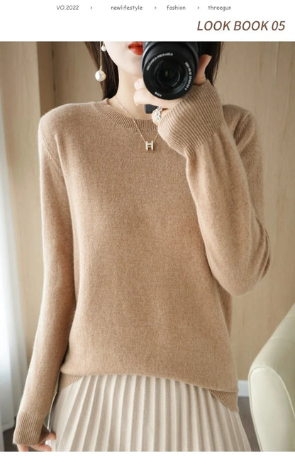 Herbst Winter frauen Pullover Oansatz Kaschmir Solide Pullover Schlank Bodenbildung Shirt Langarm Casual Grundlegende Pull Femme Pullover.