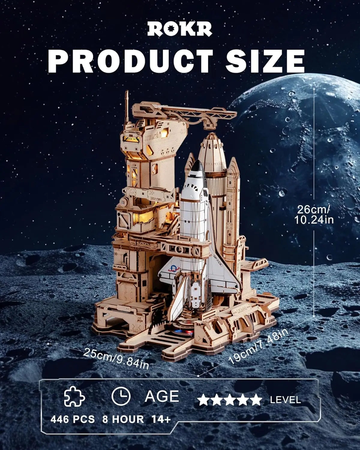 Robotime Rokr 3D Wooden Puzzle Space Shuttle Model Kits For Adults To Build STEM Toy Gift LKA02.