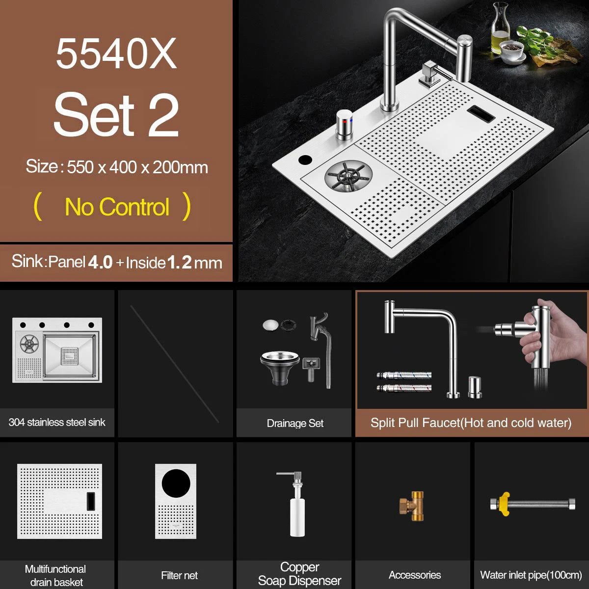 ASRAS Island Hidden kitchen Sink 304 Stainless Steel 4mm Thickness Handmade Brushed Sink High Pressure Cup Washer kitchen Sinks