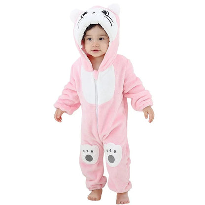 MICHLEY Winter Baby Strampler Mit Kapuze Flanell Cosplay Kleinkind Infant Kleidung Insgesamt Bodys Overall Kostüm Für Kinder Mädchen Junge.