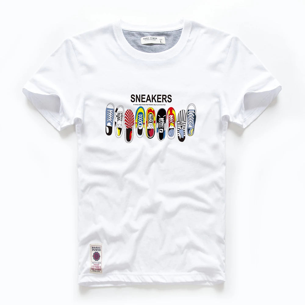 Men's T-shirt Cotton White Blue T Shirt Men Autumn Summer Causal O-neck Basic Designer Tshirt Male High Quality Classical Tops.