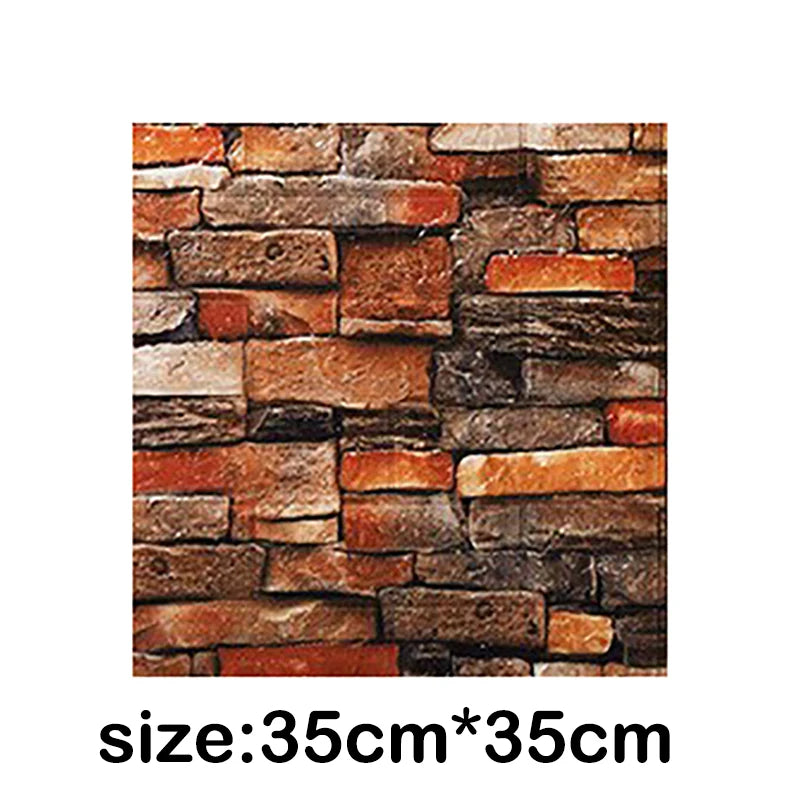 12Pcs 35*30cm High Quality 3D Foam Wall Panel Brick Retro Wallpaper Ceiling Self Adhesive Wallpanel Background  Home Decoration