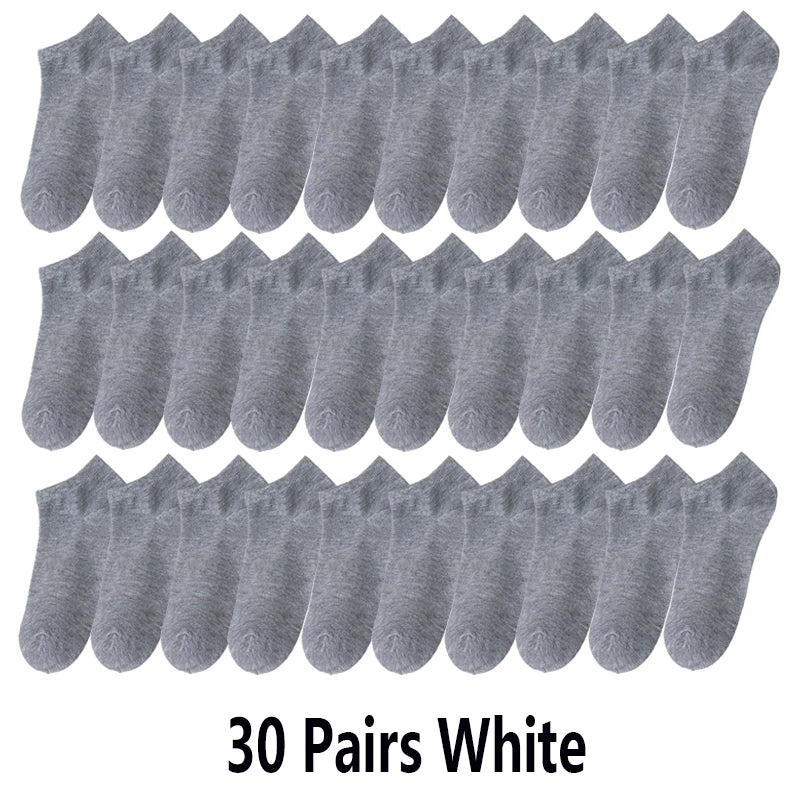 10/20/30Pairs Socks Men Women Boat Socks Thin Breathable Comfy Sweat-absorbing Ankle Socks Unisex Casual Plain Color Short Socks